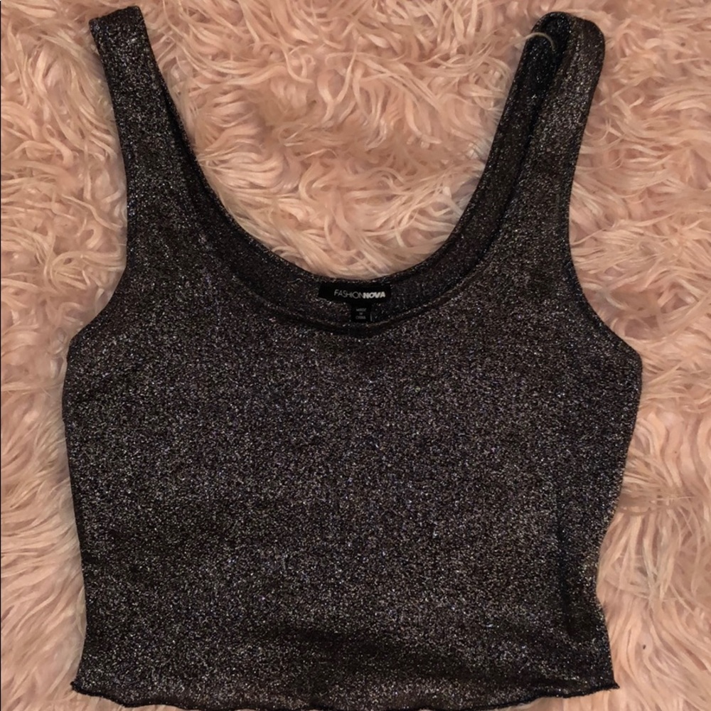 Sparkly crop tank top